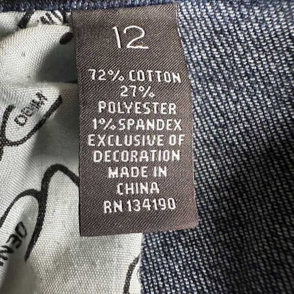 INC International Concepts Regular Fit Dark Wash Denim Bermuda Jean Shorts Sz 12 - Picture 4 of 9